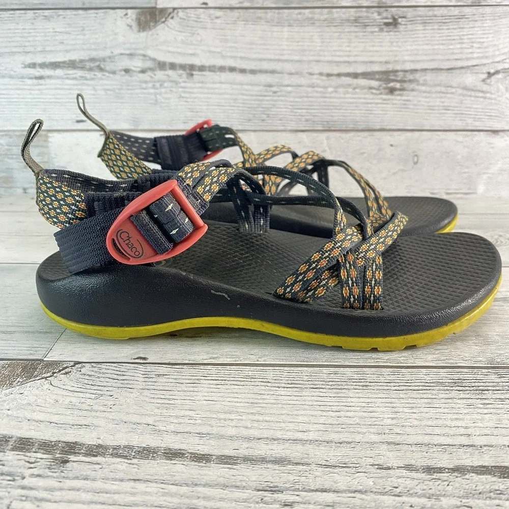 Chaco ZX1 Sandals Kids 5 Multi Crest Citrus Ecotread DoubleStrap Outdoor Hiking